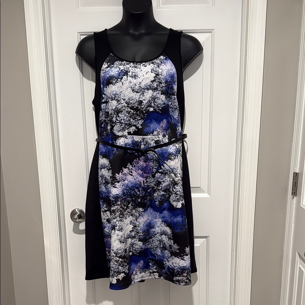 NWT Lane Bryant Black and Blue Abstract Print Dress